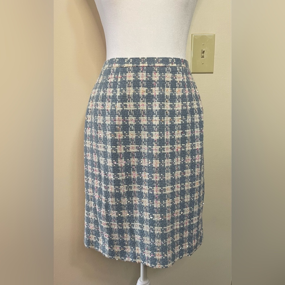 J.G. HOOK Pastel Blue/Pink Plaid Skirt Petite Size 2p NWOT
